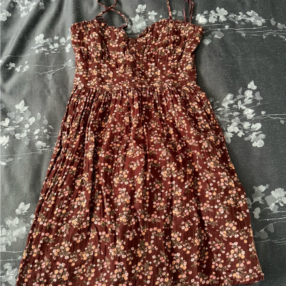 Aeropostale Floral Brown Mini Dress Size Small
